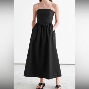 & Other Stories black strapless dress